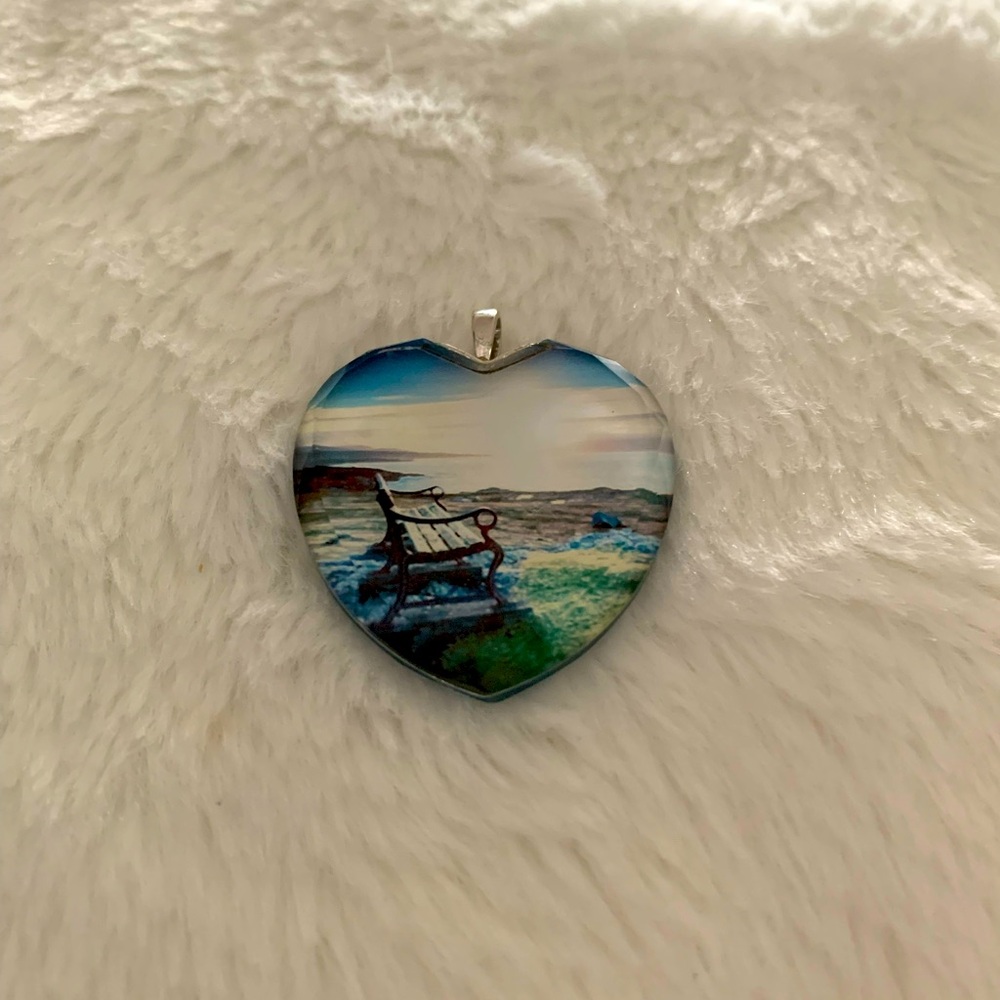 Glass heart charm